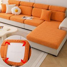 Orange Loose Covers Shein pc Jacquard Seat Cushion Stretch Universal Loose Sofa Cover Orange