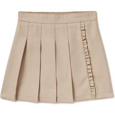 Wonder Nation Girl's School Uniform Pleated Ruffle Scooter Skirt - Khaki