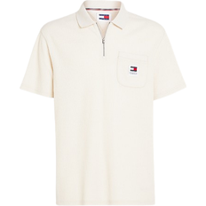 Tommy Hilfiger Zip Placket Waffle Oversized Fit Polo - Newsprint