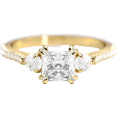 Capucinne Princess Half Ring - Gold/Diamonds