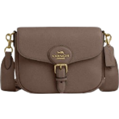 Buckle Bags Coach Outlet Amelia Saddle Bag - Pebbled Leather/Gold/Dark Stone