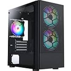 Computer Cases CiT Meta MicroATX Tower Tempered Glass Gaming Case