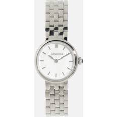 Moretime Klockor Moretime damklocka metallband, silver/vit, 23mm