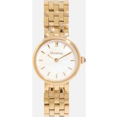 Moretime Klockor Moretime damklocka metallband, guld/vit, 23mm