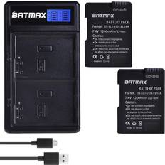 Batmax Batterie Batmax EN-EL14 EN-EL14a LCD USB double chargeur pour Nikon,D5600,D5500,D5300,D5200,D5100,D3200,D3300,P7800,P7700,P7100,P7000 2B avec chargeur