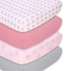 Sheets The Peanutshell The Peanutshell Pink Elephant Fitted Crib Sheet 4 Pack