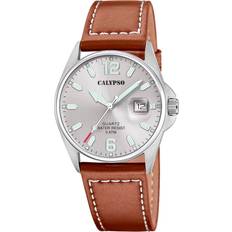 Veganska Armbandsur Calypso Basic 5870/2 Herr 40 mm Analogt Mineralglas Grey 18 mm