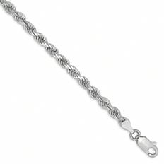 Unisex - White Gold Bracelets Shein The Black Bow mm White Gold Diamond Cut Solid Rope Bracelet