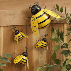 Garden & Outdoor Environment Shein PC Metal Bee Decor Metal Bee Wall Garden Yard Fence D Iron Art Sculpture Ornaments