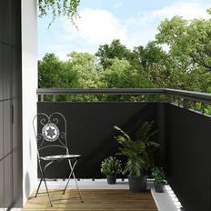 vidaXL Balkon-Sichtschutz Schwarz 400x80 Poly Rattan