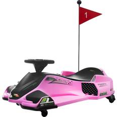 Toys Aosom 12V Electric Drifting Go Kart w/ Slow Start, Music, Lights, Pink