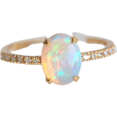 Opal - Solitaire Rings Capucinne Raquel Ring - Gold/Opal/Diamonds