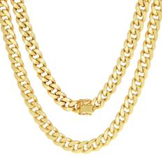 Unisex Necklaces Nuragold Miami Cuban Link Chain Necklace 7.5mm 10k - Gold