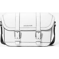 Leather - White Messenger Bags Michael Kors Cooper Travel Pebbled Leather And Signature Logo Flap Messenger Bag