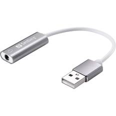 3,5 mm USB Kabler Sandberg USB A -3.5mm Adapter M-F