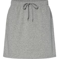 Pieces Chilli Sweat Mini Skirt - Light Grey Melange