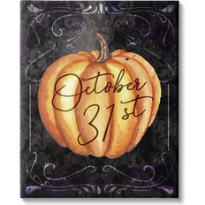 Interior Details Stupell Industries October 31st Halloween Pumpkin Multicolor Framed Art 36x48"