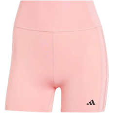 adidas Women's Optime 4” Raw Cut Hem Leggings - Semi Pink Spark