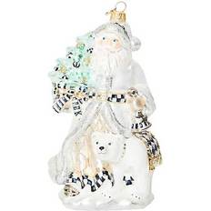 Mackenzie-Childs Palace Santa and Polar Bear White Christmas Tree Ornament 7"