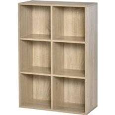 Book Shelves Homcom Cubic Cabinet Oak Book Shelf 97.5cm