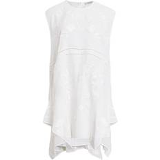 AllSaints Audrina Embroidered Asymmetric Mini Dress - White