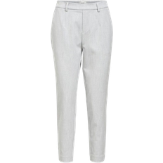 Object Lisa Slim Fit Trousers - Light Grey Melange