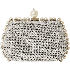 neiman marcus BTB Los Angeles Amelie Pearly Metallic Clutch Bag - Silver