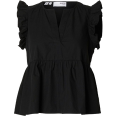 Selected Ruffled Top - Black