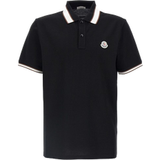 Moncler Polo Shirts Moncler Logo Patch Polo Shirt - Black