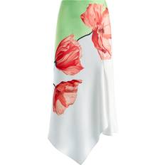 Normal Waist Skirts Alice + Olivia Harmony Drapey Slit Asymmetric Skirt - Dream Life Sharp Green