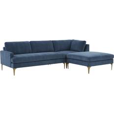 Blue - Corner Sofas TOV Furniture Serena Blue Sofa 106.8" 3 3 Seater