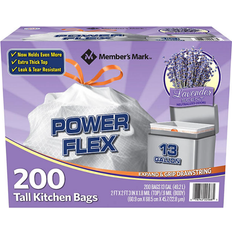 Member's Mark Power Flex Tall Kitchen Drawstring Trash Bags 13gal