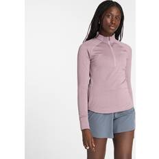 Hvid - Løb Sweatere New Balance Athletics Heat Grid Half Zip Træningstrøje Dame - Ice Wine Heather