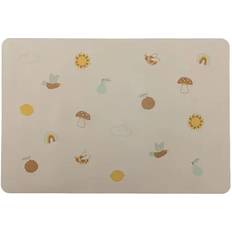 Bloomingville Hemtextil Bloomingville Agnes Natur Silikon Bordstablett Beige, Natur, Vit