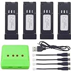 RC Toys Yunique Green Clean Power 4-Pack 3.7V 500mAh LiPo Batteries