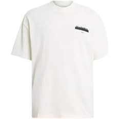 AllSaints Redact Oversized Embroidered Logo T-shirt - Ashen White