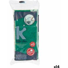 Rengøringsudstyr & -Midler BigBuy Home Sæt Med Skurepuder Gul Grøn 9 x 5,5 x 2,5 cm