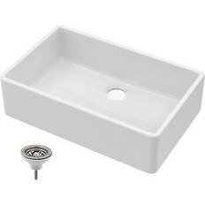 White Kitchen Sinks Balterley Single Fireclay Butler Kitchen Waste, White