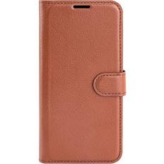 Eiderwood iPhone 16 Plus Litchi Läder Fodral m. Plånbok Brun
