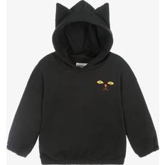 92/98 Hettegensere Mini Rodini Black Organic Cotton Cat Hoodie