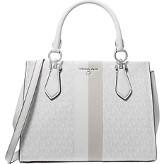 Michael Kors Marilyn Medium Signature Logo Stripe Satchel - Opt/Allum