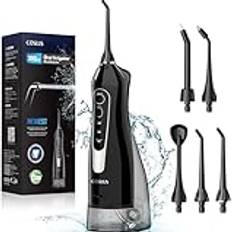 Coslus Water Dental Flosser Teeth Pick: Portable Oral Irrigator 300ML Rechargeable Travel Irrigation Cleaner IPX7 Waterproof Electric Waterflosser Flossing Machine for Teeth Cleaning F5020E
