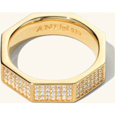 Smycken Ani Jewels Pavé Chunky Octagon Ring Gold