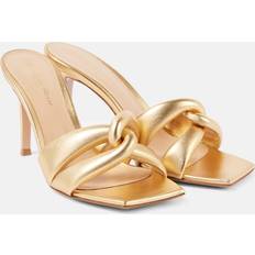 Gianvito Rossi Amour metallic leather mules gold