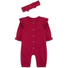 Other Sets Little Me Baby Girls Red Jumpsuit with Headband, Months 12 Months