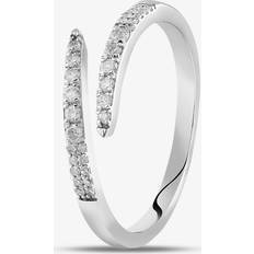 Pure Brilliance 9ct White Gold 0.20ct Diamond Crossover Ring THR29271-20 Silver