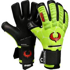 Soccer Renegade GK Eclipse Nova Professional Goalie Gloves Pro Finger Savers 4mm EXT Contact Grip Neon Yellow & Red Soccer Goalkeeper Gloves Size 9, Youth-Adult, Neg. Cut, Level 5