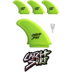 Wavesurfing Catch Surf Hi-Performance Safety-Edge Quad Fin Set 2024 in Green Rubber