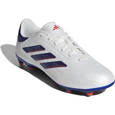 Football Shoes adidas Kids Copa Pure II League Football Boots Firm Ground Little Kid/Big Kid White/Lucid Blue/Solar Red Kids Shoes 10.5 Little Kid M