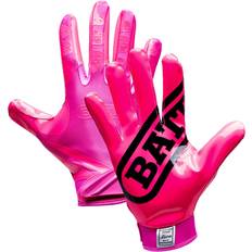 Battle Sports Double Threat Wide Receiver Adult and Youth Football Gloves Ultra Stick Gloves Adult Medium, Pink